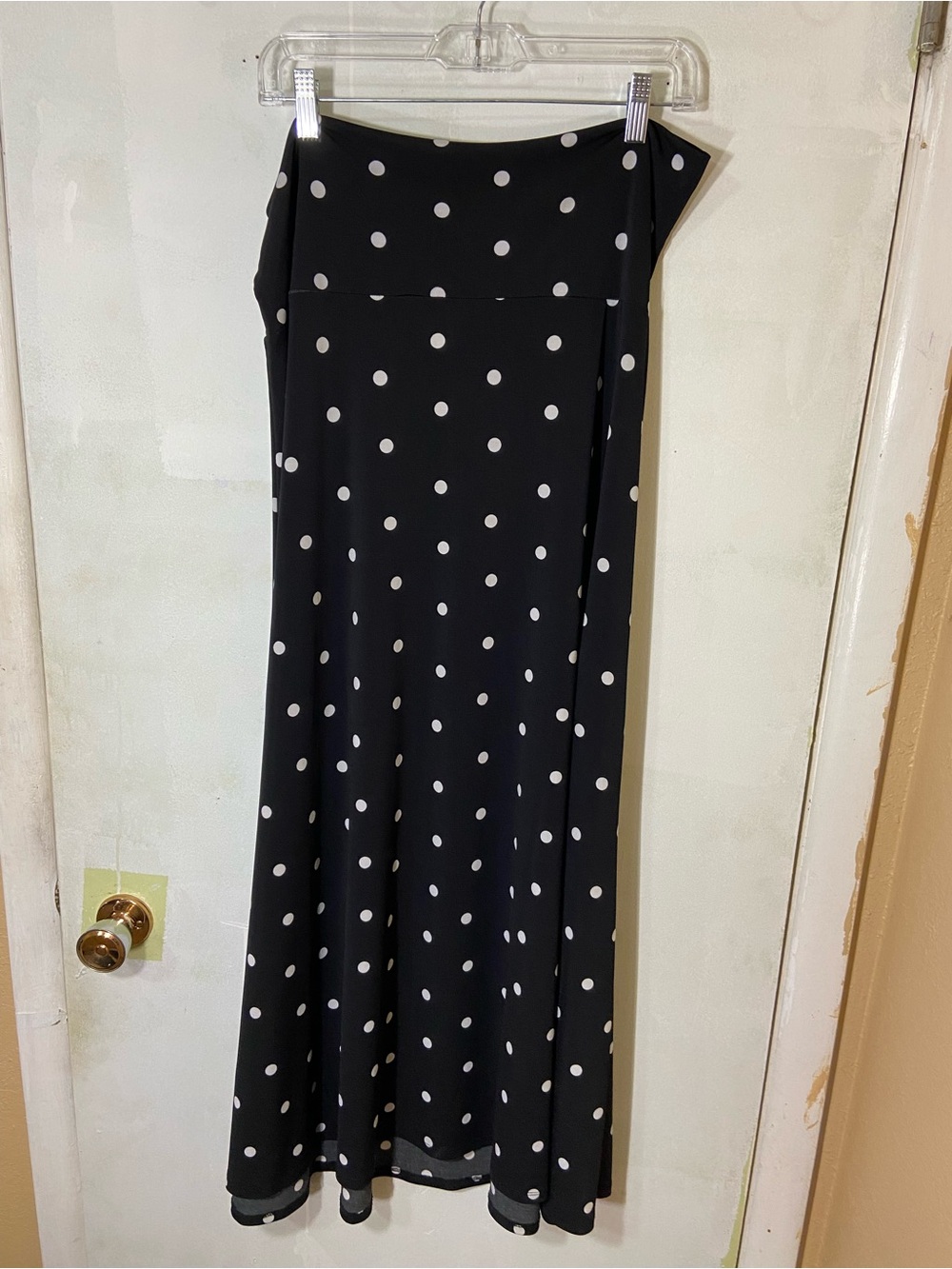 LuLaRoe Black Maxi Dress with White Polka Dots